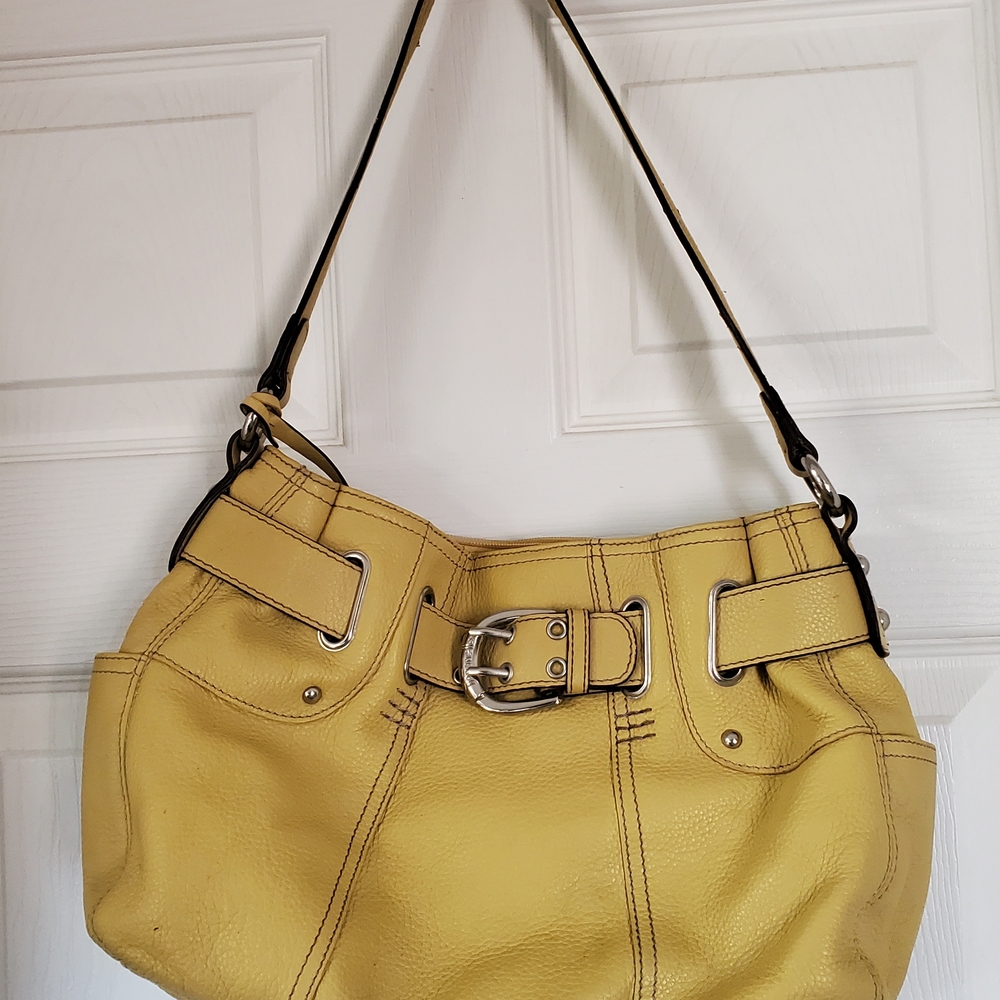 Tignanello Mustard Leather Shoulder Bag